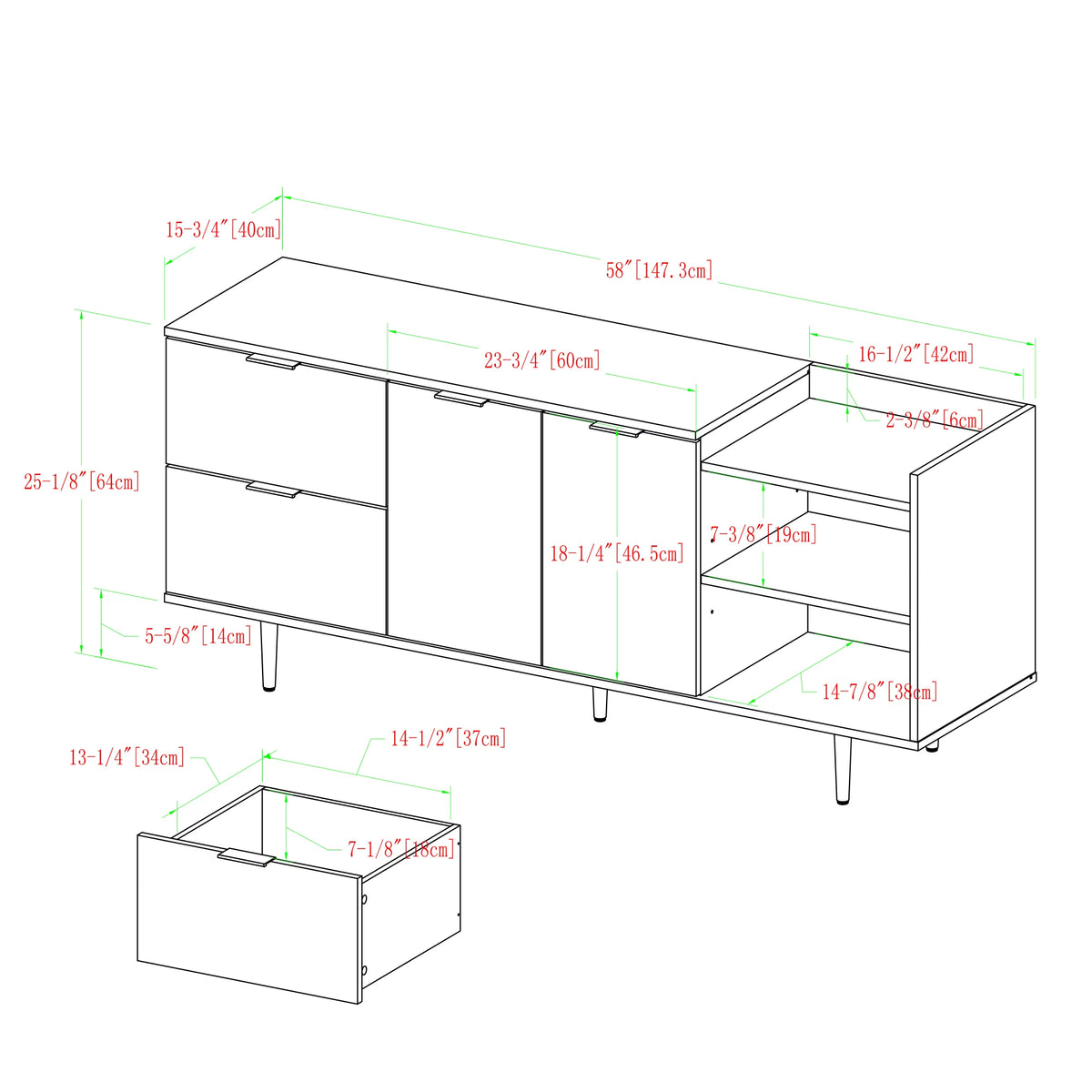 Dark Walnut Modern TV Stand P13792