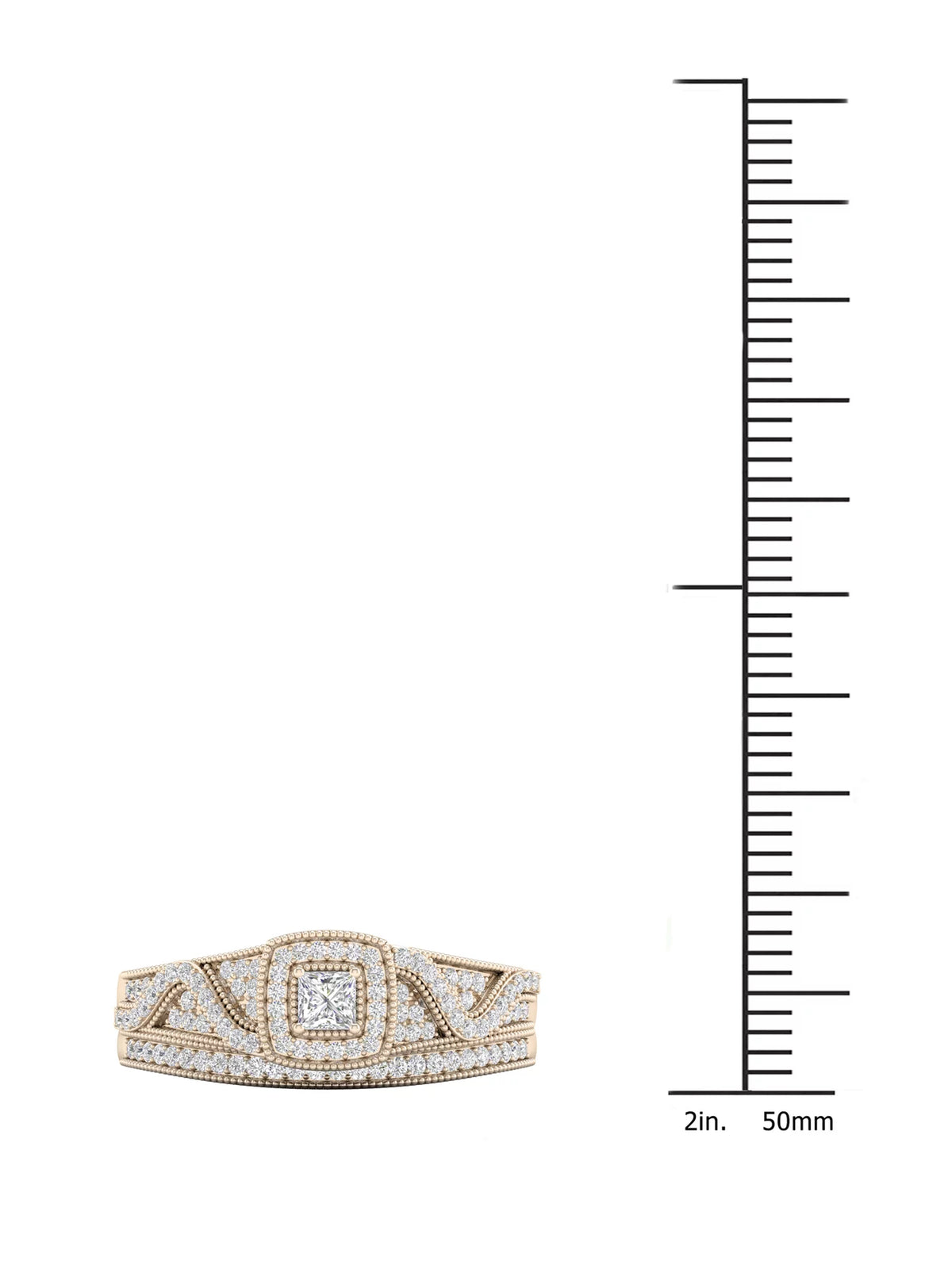 3/8Ct TDW Diamond 10k Yellow Gold Halo Bridal Set O69067