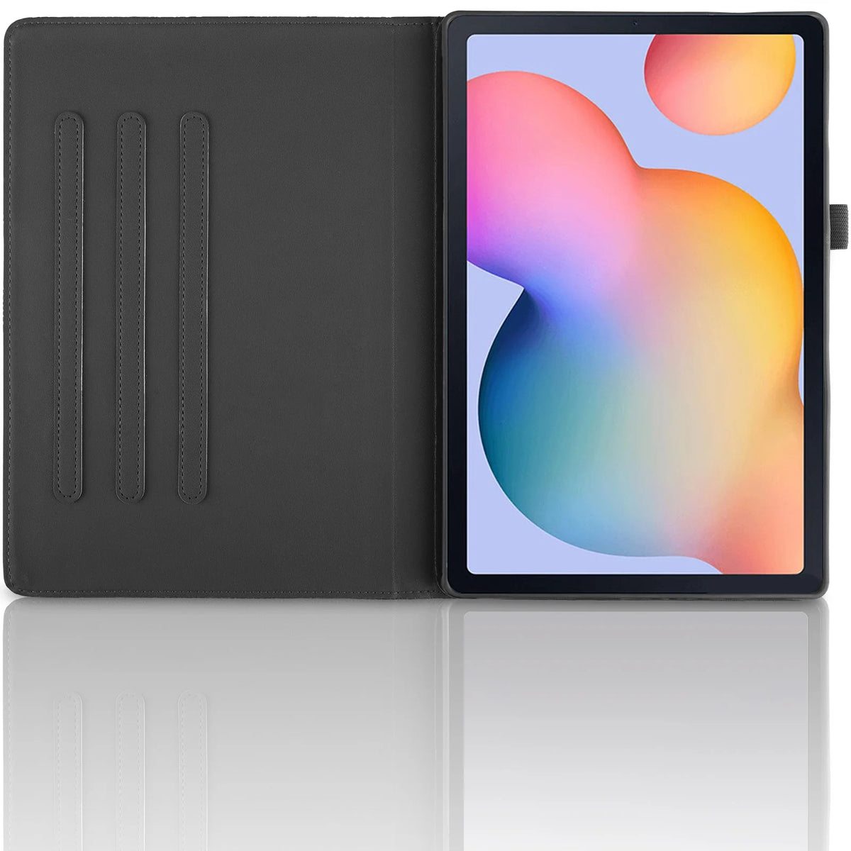 Black PU Leather Folio Flip Case with Kickstand for Samsung Galaxy Tab S6 Lite 10.4" E848253