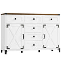 White 6 Drawer Wood Sideboard W619