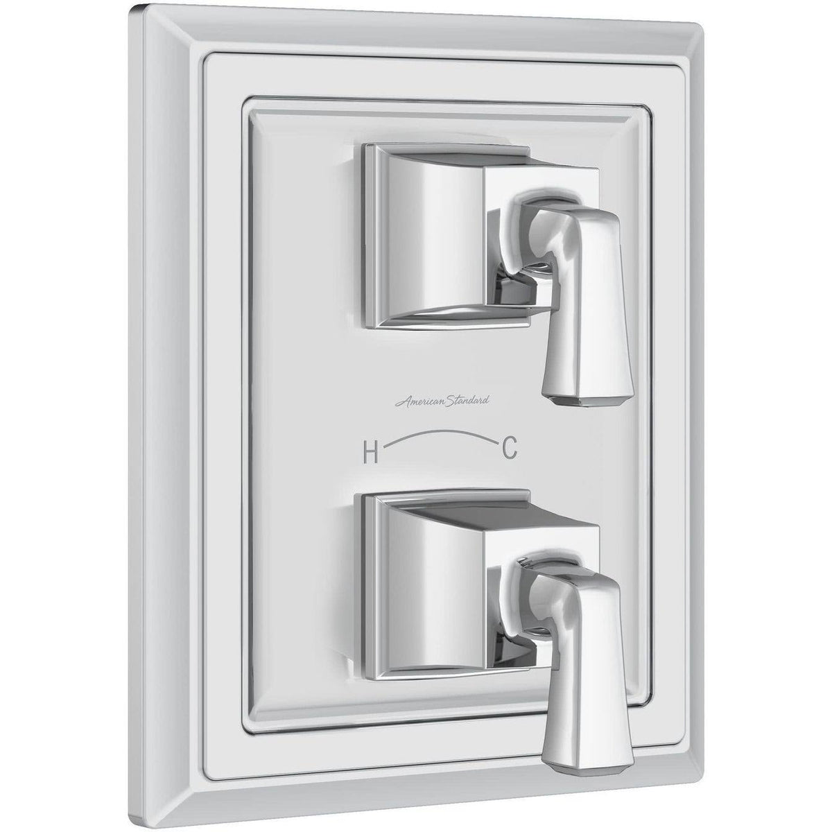 Polished Nickel Two-Handle Thermostat Shower Valve Trim Kit T148