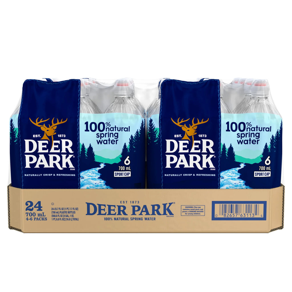 24 Pack Natural Spring Water 23.7 oz Plastic Bottles P667