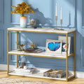 Gold Sofa Console Table with Storage Shelves S242