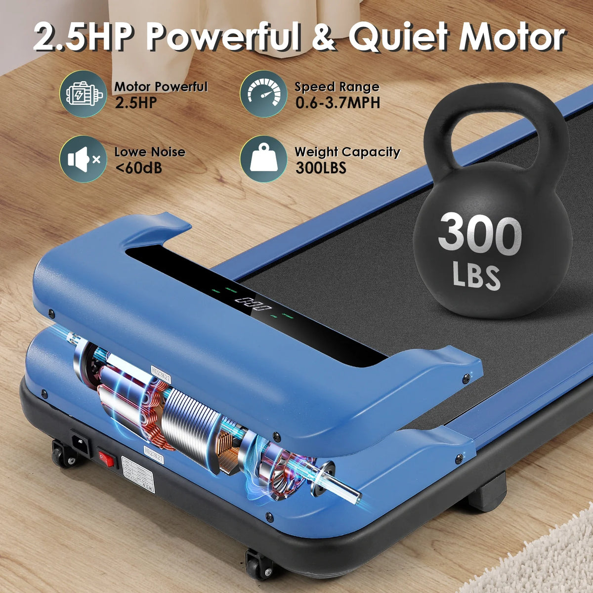 2.5HP Under Desk Treadmill with LED Display F542731