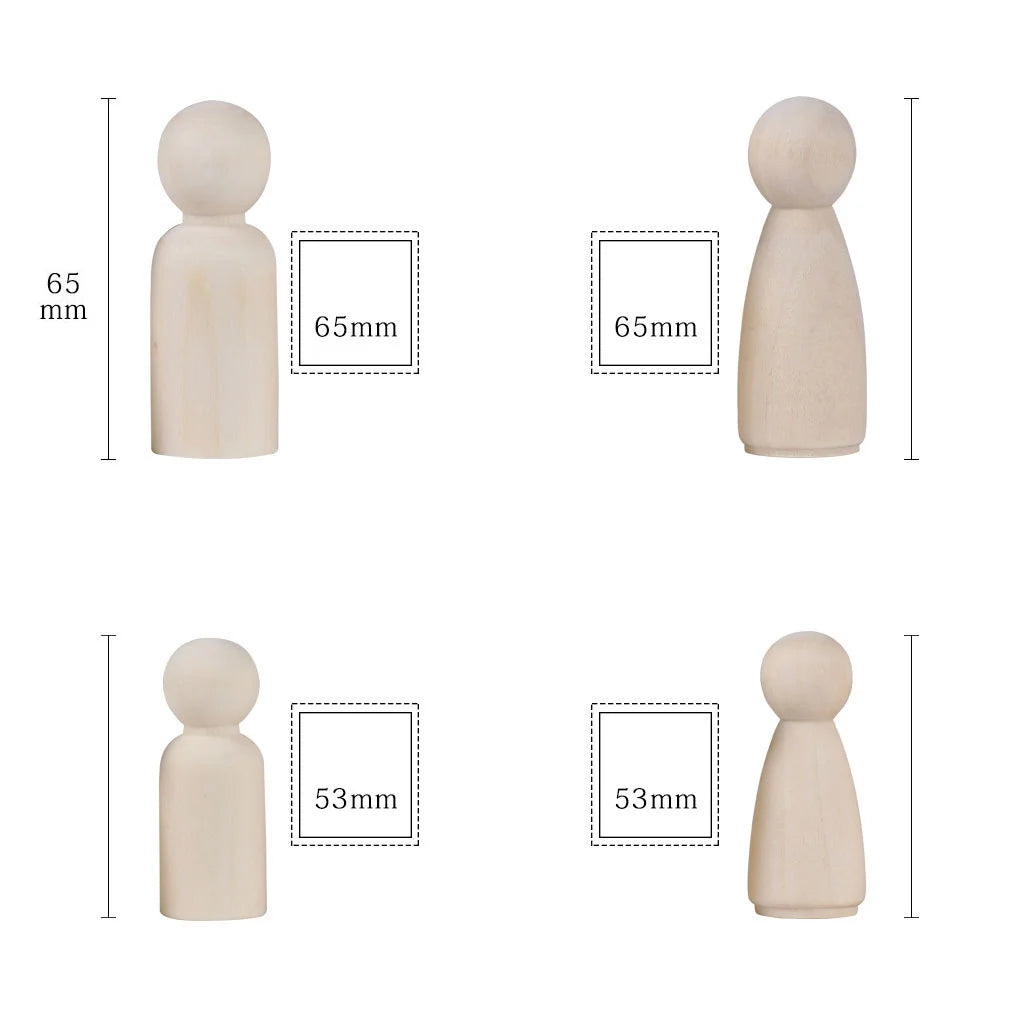 8 Wood Peg Dolls Wooden Figure Toy D64760