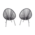 Black Acapulco Woven Basket Patio Chair with Table - 2Pc I41087