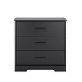 Black 3 Drawer Nightstand Bedside Table W348
