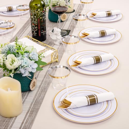 350 Piece Gold Dinnerware Set for 50 Guests Q275877