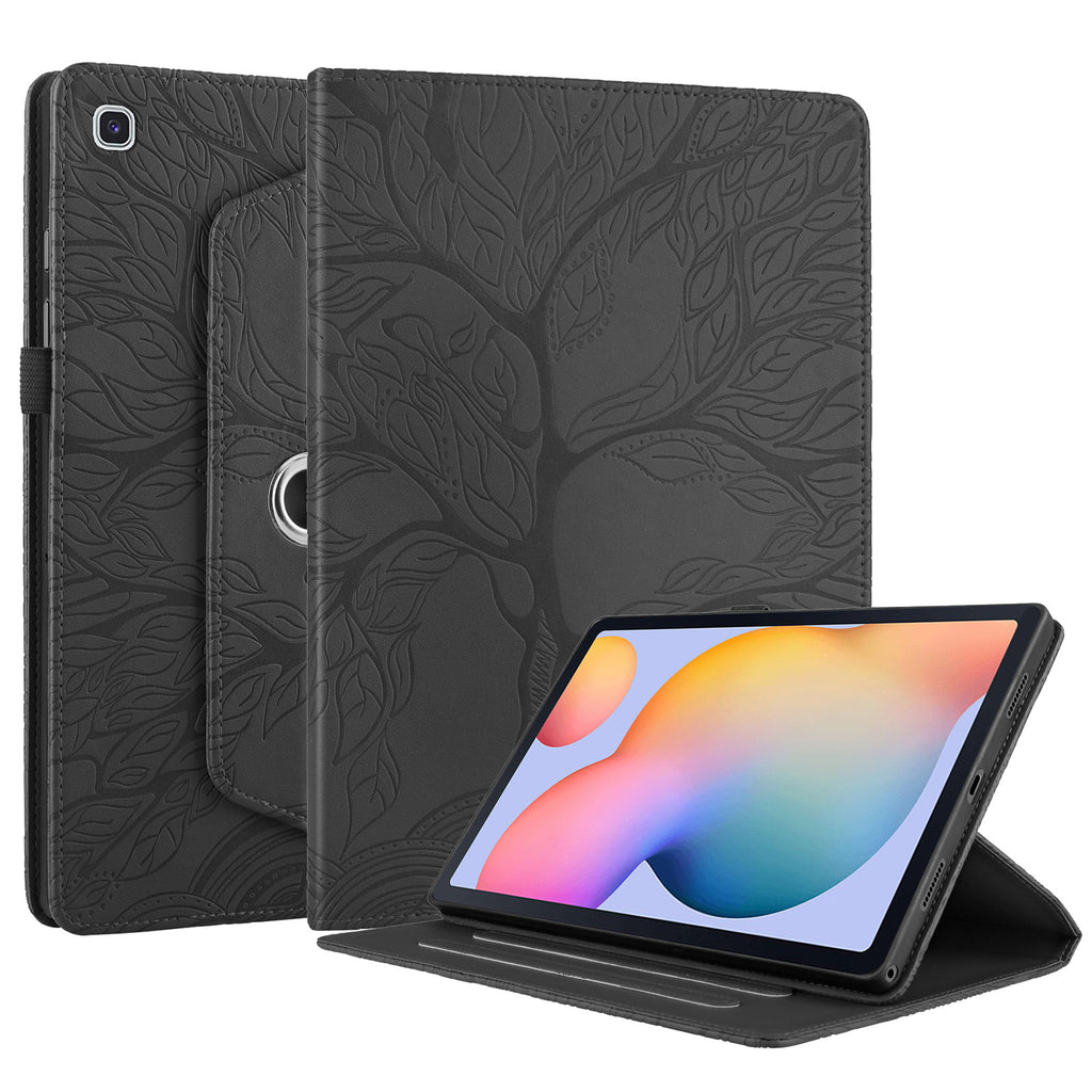 Black PU Leather Folio Flip Case with Kickstand for Samsung Galaxy Tab S6 Lite 10.4" E848253
