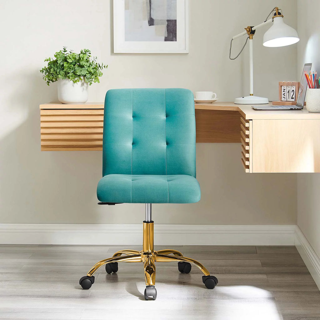 Armless Performance Velvet Office Chair T247