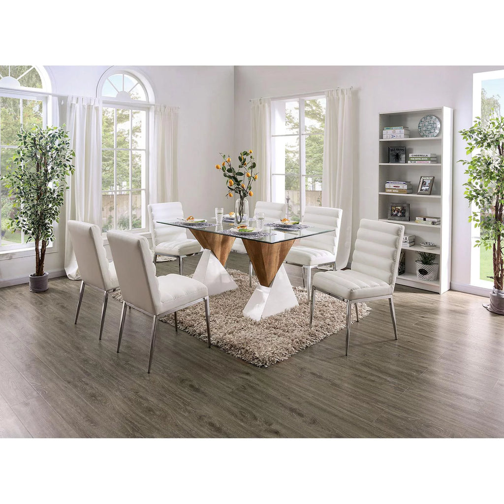 Wood & Tempered Glass Dining Table D944