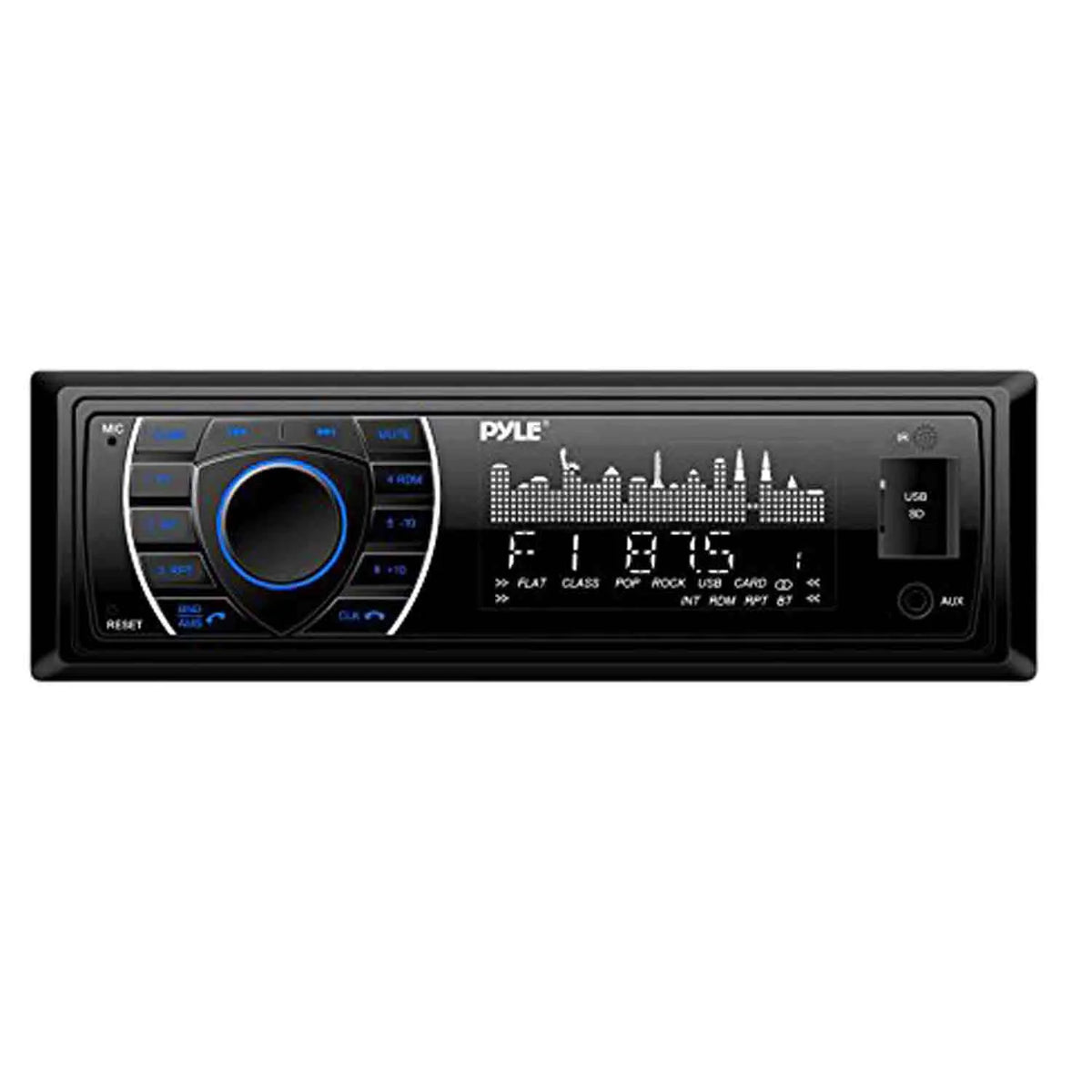 Marine Bluetooth Receiver with 6.5" Dual Cone WP Speakers, 4-Chan 400W Waterproof Marine Amplifier, Marine Antenna & 50' 16G Speaker Wire R90727