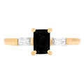 Emerald Cut Black Onyx Three-Stone Ring N36208