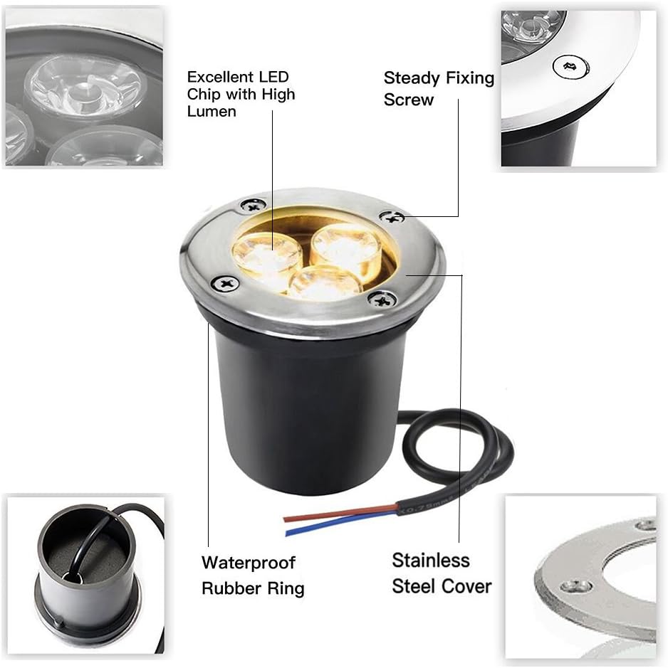 Warm White 6 Pack 3W LED Landscape Well Lights S6564