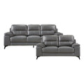 Dark Gray Leather 2-Piece Upholstered Sofa Set L245335