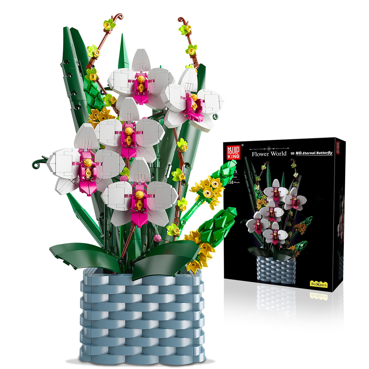 Flower Bouquet Rose Orchid Lily and Strelitzia Building Block Assembly Model B20405