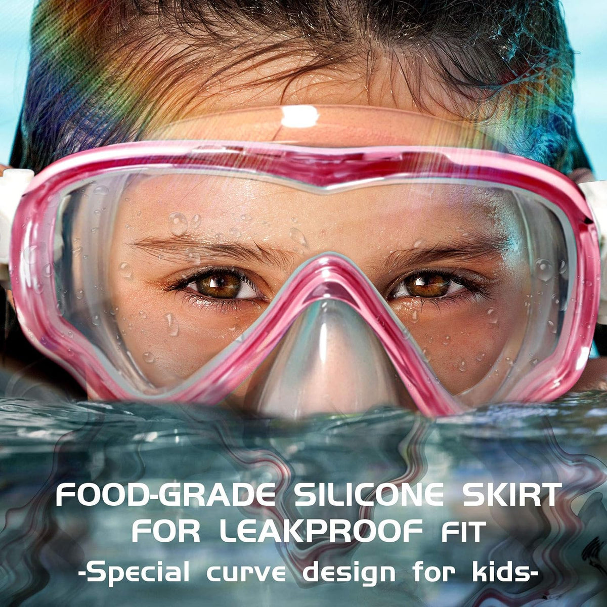 Kids Swim Goggles Snorkel Diving Mask V43922