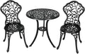 3-Piece Black Outdoor Cast Aluminum Patio Bistro Set N79322