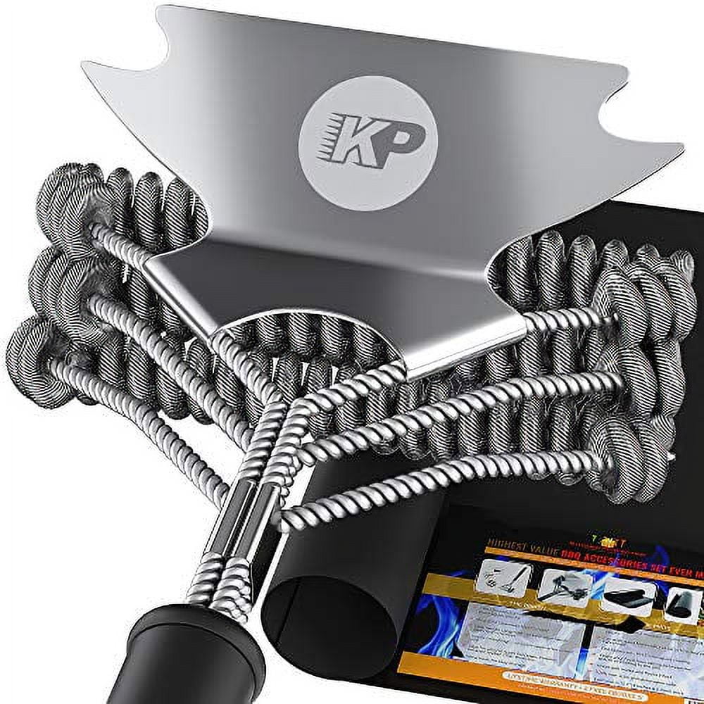 Bristle Free Grill Brush and Scraper Set with 2 Grill Mats U3710