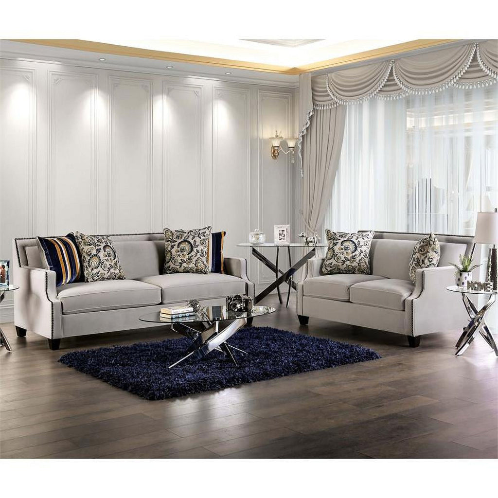 Light Gray 2-Piece Fabric Sofa Set E587336