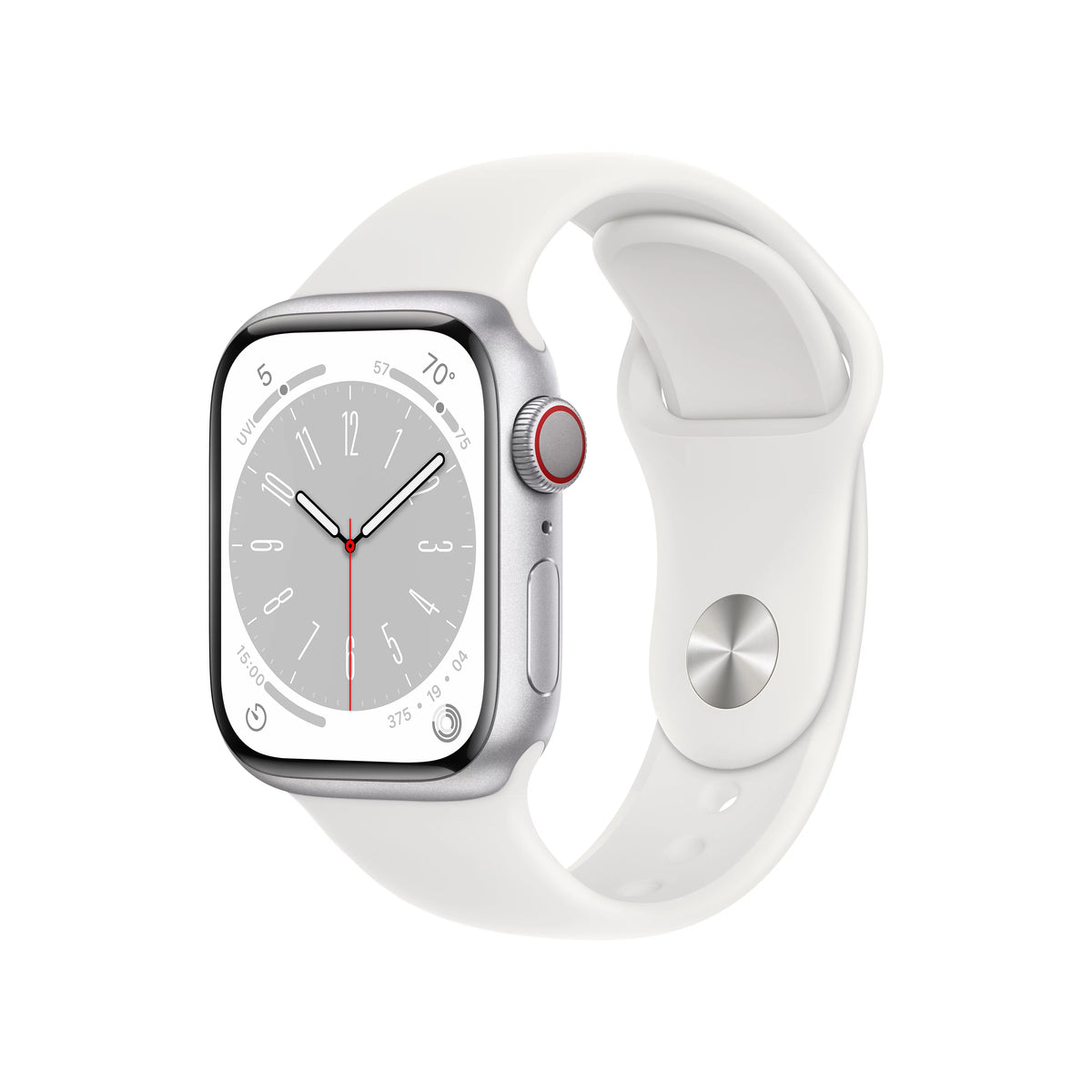 Silver Aluminum Case with White Sport Band Smartwatch C172172