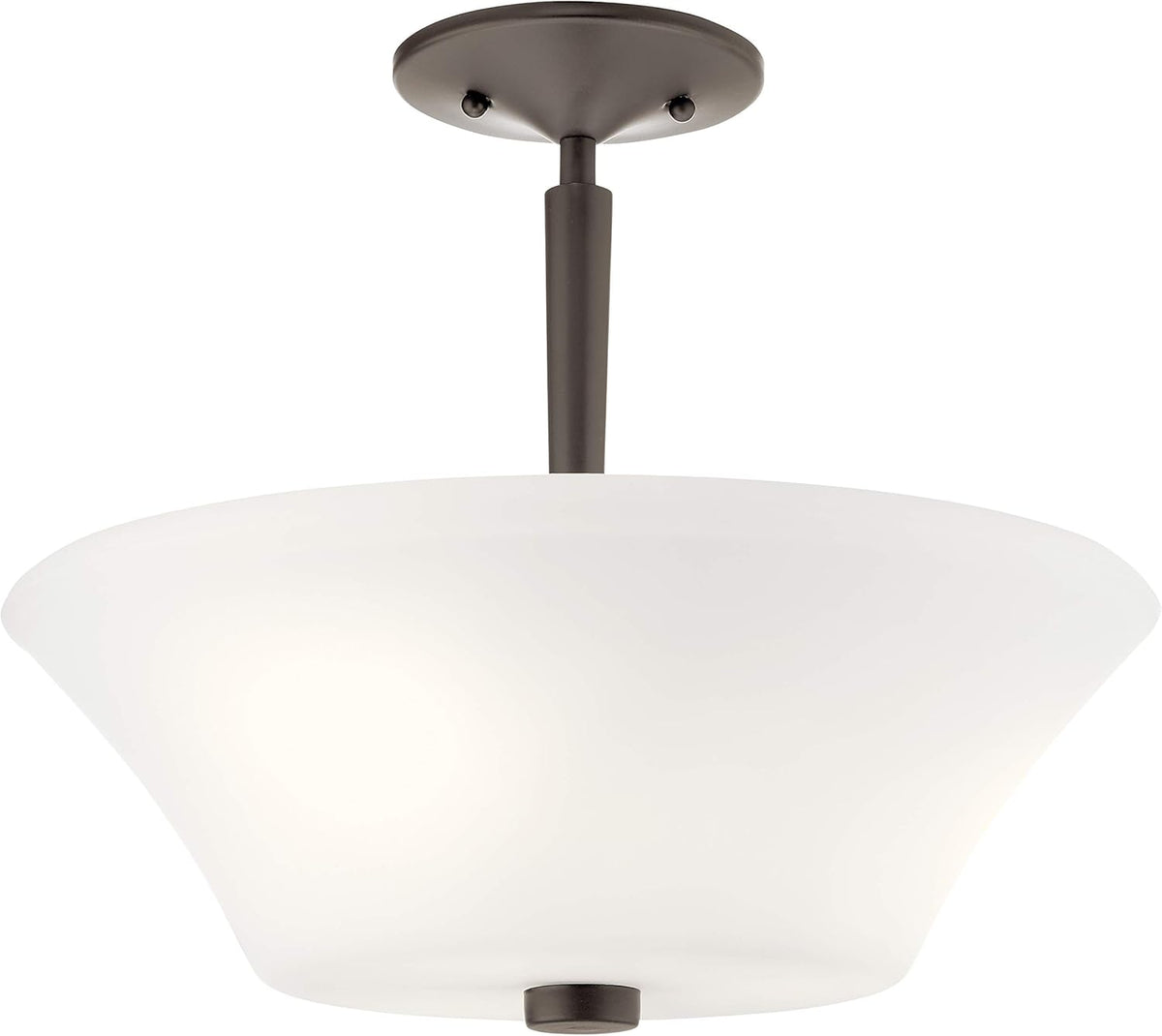 15 3 Light Semi Flush with Satin Etched Cased Opal in Olde Bronze E57887