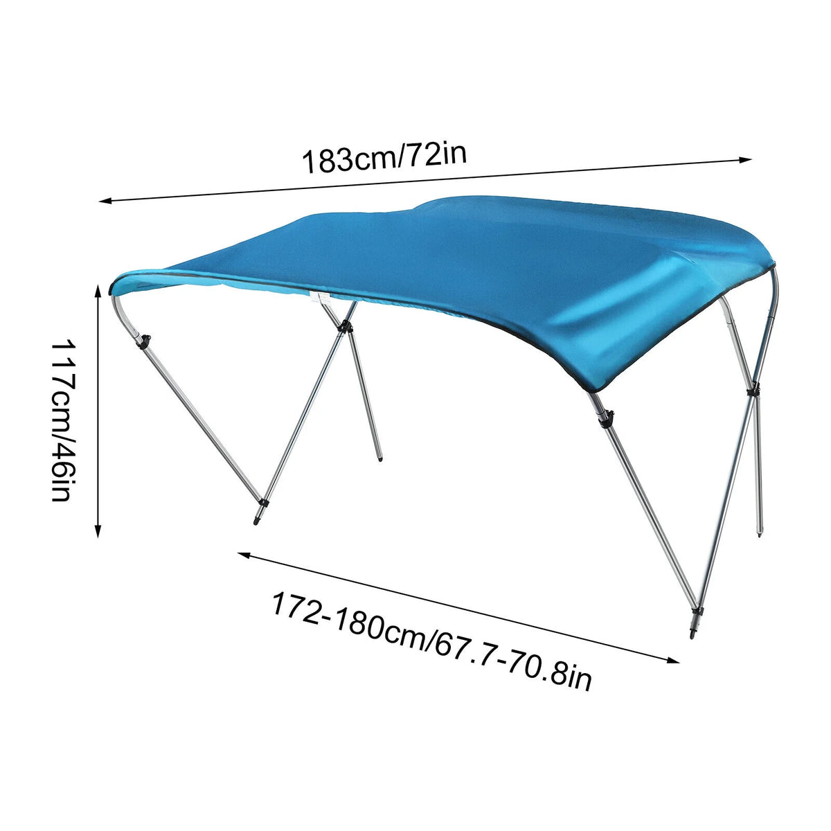 3 Bows Boat Top Cover Set with Aluminum Alloy Frame N93040