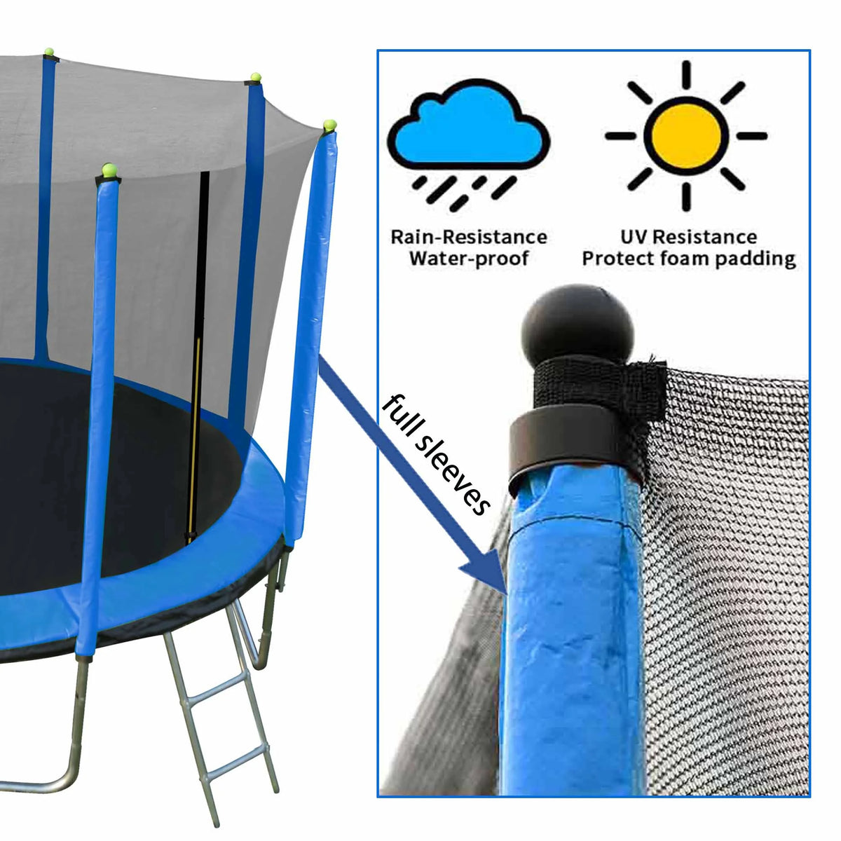 10ft Outdoor Trampoline with Enclosure and Basketball Hoop T253