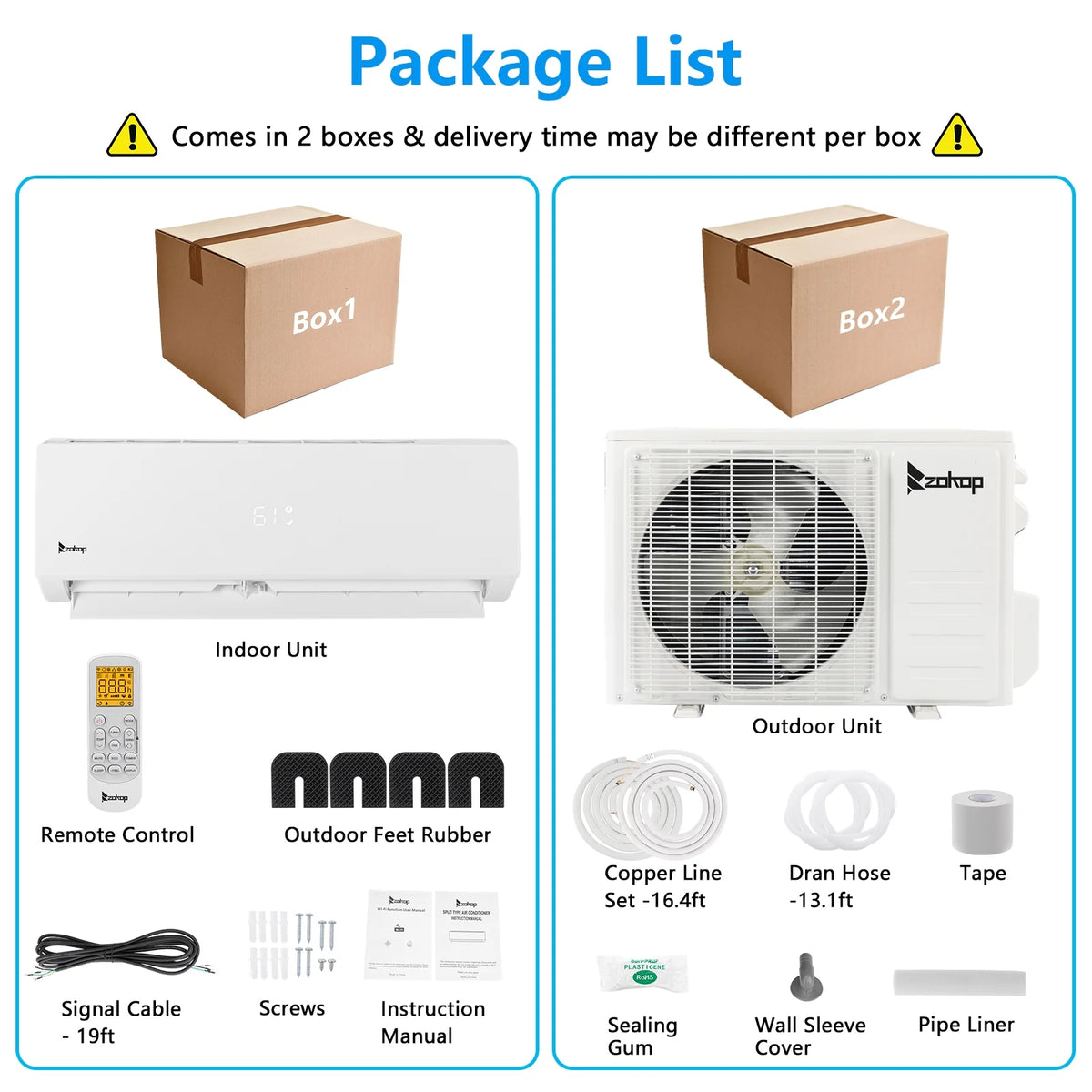 9000 BTU Wifi Enabled 19 Seer Mini Split Air Conditioner & Heater Q26113