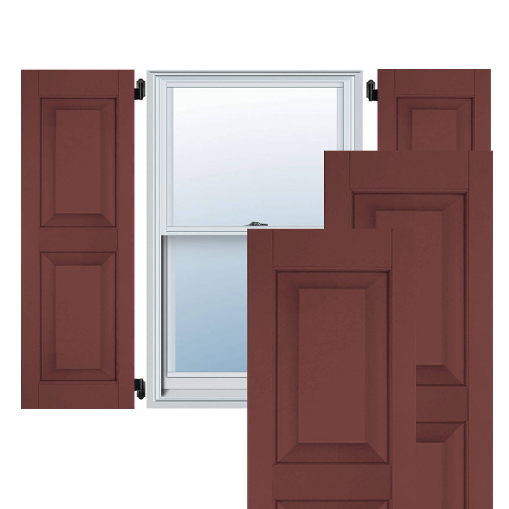 12 in. x 52 in. Real Wood Pine Raised Panel Shutters Pair T5040