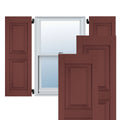 12 in. x 52 in. Real Wood Pine Raised Panel Shutters Pair T5040