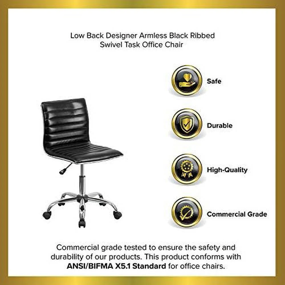 White Ribbed Swivel Office Chair G936015