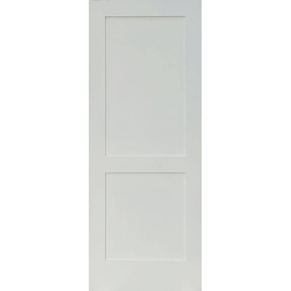 32 in. x 80 in. 2-Panel Primed Solid Hybrid Core MDF Wood Door N7249