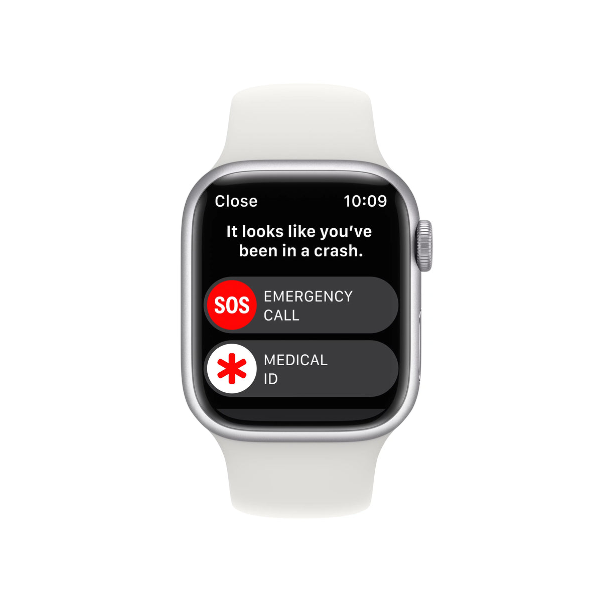 Silver Aluminum Case with White Sport Band Smartwatch C172172