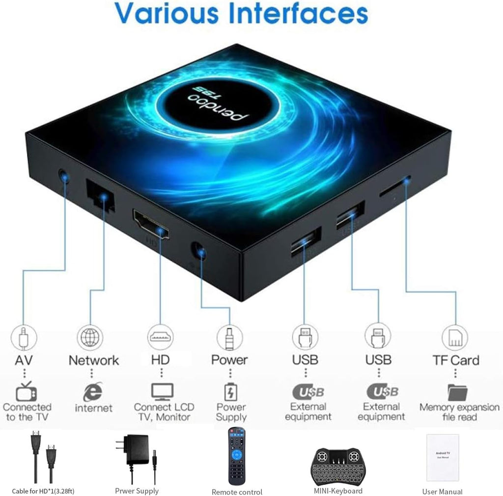 Android TV Box 10.0 4GB RAM 128GB ROM with Wireless Mini Keyboard B852773