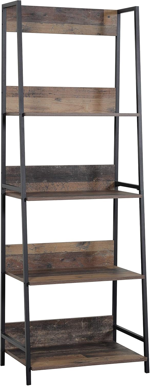 Rustic Planked Knotty Pine Ladder Bookcase X567