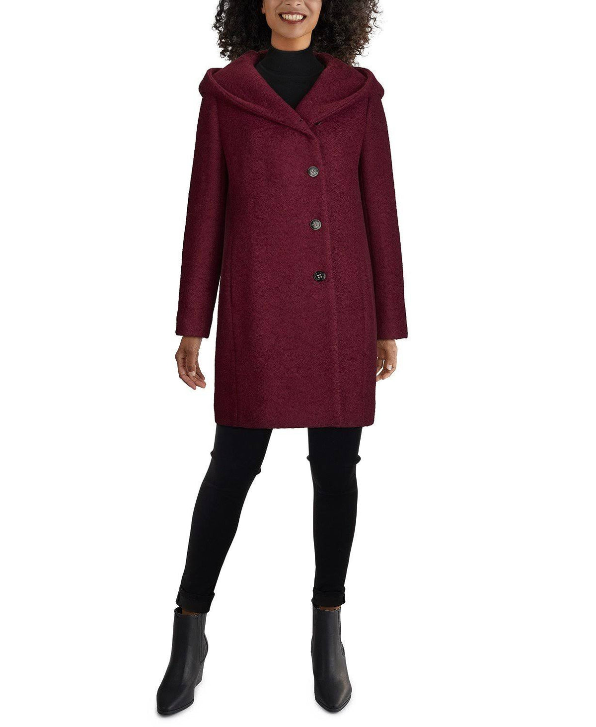 Purple Wool-Blend Coat U577