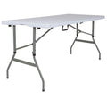 5-Foot Height Adjustable Bi-Fold Granite White Plastic Folding Table B382026