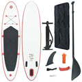 Red and White Inflatable Stand Up Paddleboard Set N25594