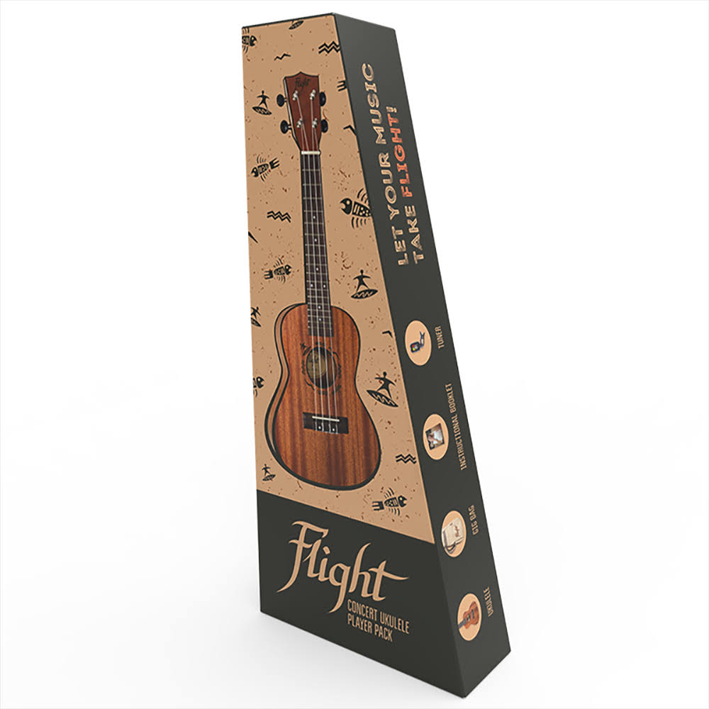 Concert Ukulele Pack with Tuner, Gig-Bag, Book M719