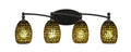 Four Light Bath Bar Dark Granite Finish with Copper Mosaic Glass L666461