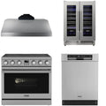 36 Electric Range, Range Hood, Dishwasher and Wine Cooler T806
