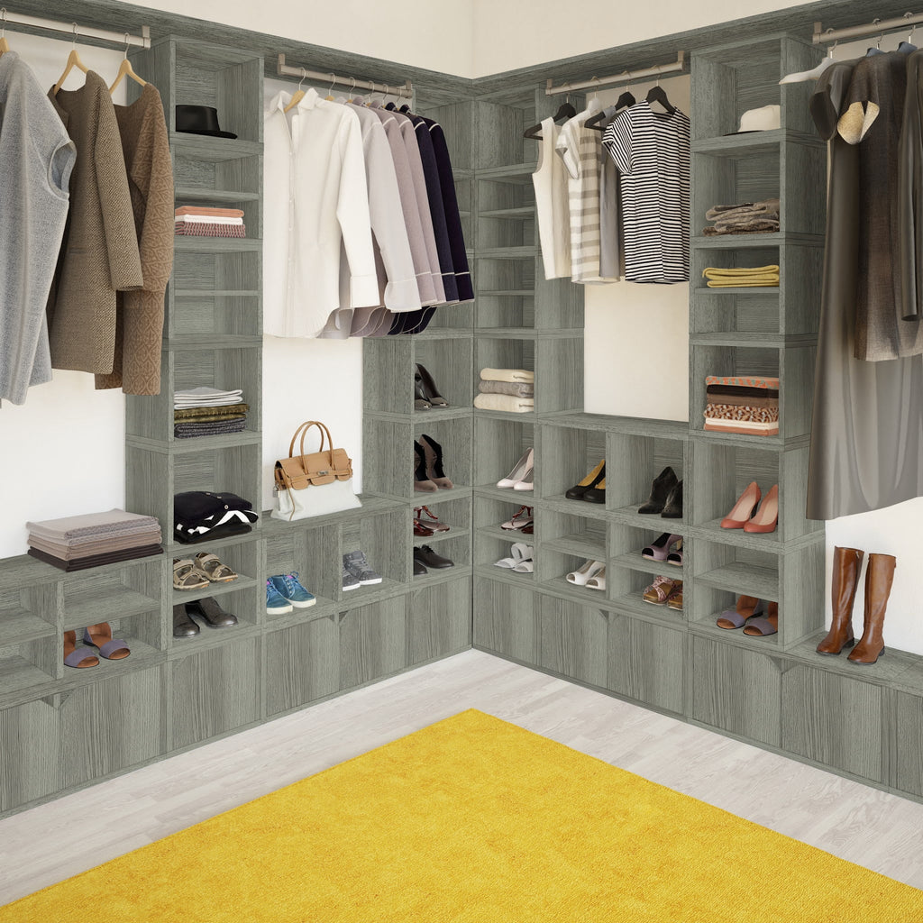 Grey Stackable Cube Storage Organizer D1727