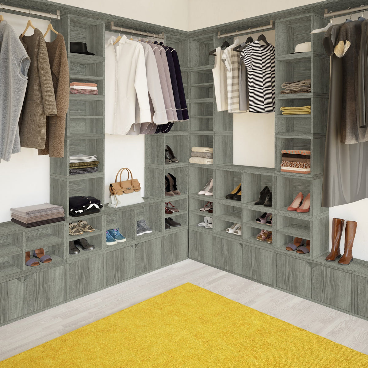Grey Stackable Cube Storage Organizer D1727