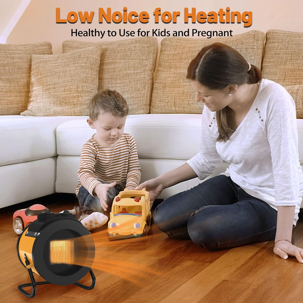 1500W Portable Electric Space Heater with Thermostat, Pack of 2 V688