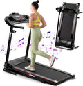 Folding Portable Treadmill with Phone Holder Black E255208