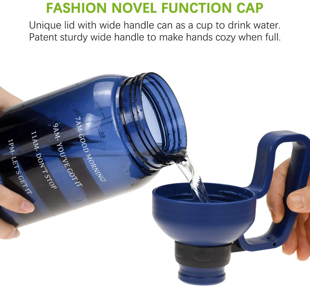 64 Oz Water Bottle With Straw and Time Marker V643