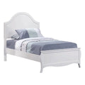 White Wood Arched Headboard Full Panel Bed Y987