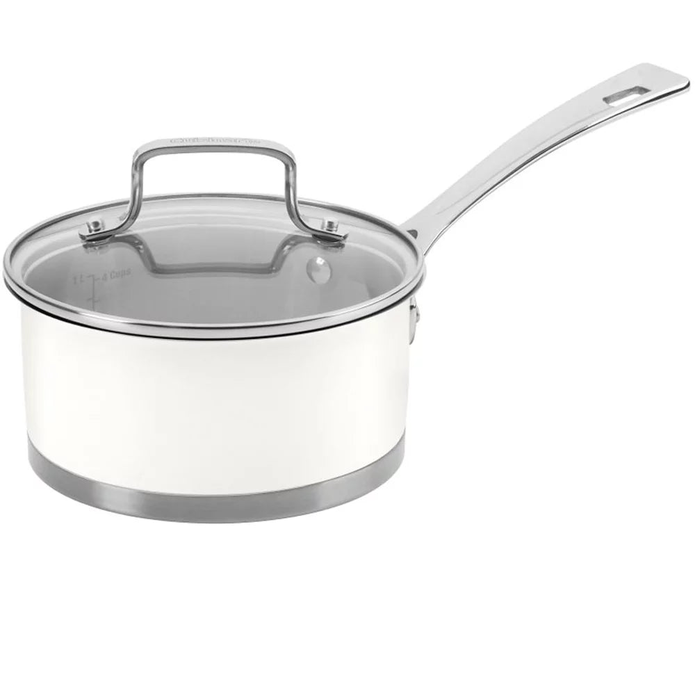 11-piece Matte White Cookware Set with Oven Mitt and Kitchen Timer R773904