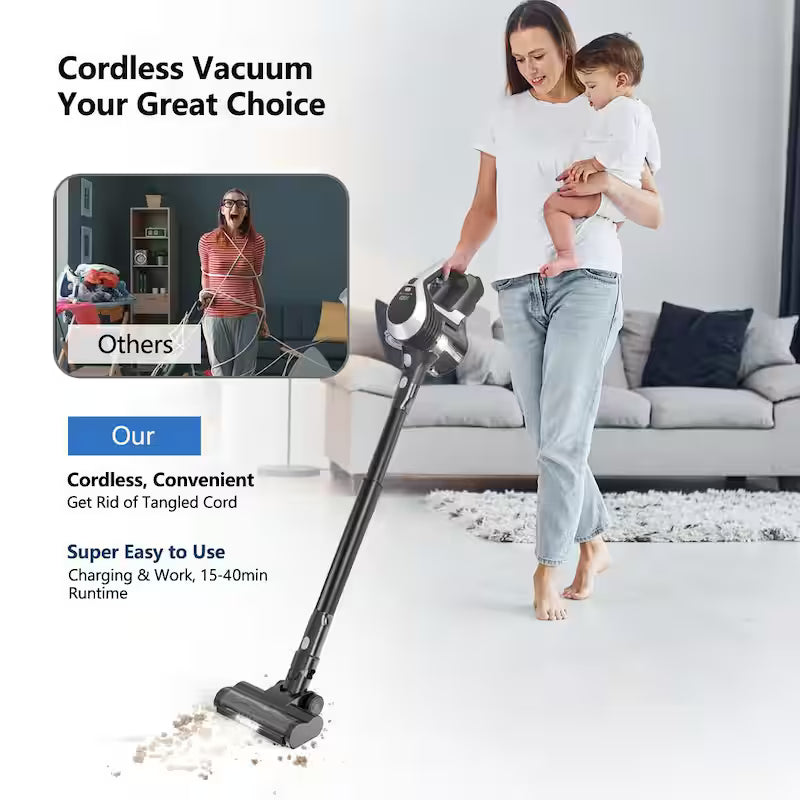 Cordless HEPA Filter Stick Vacuum 25Kpa Black V903214